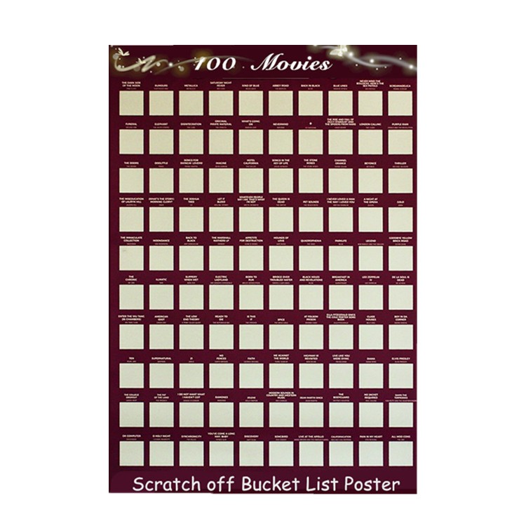 Scratch-off Poster 100 Movies Bucket List Wholesale