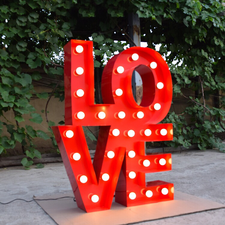 Hot sale bulb letter sign giant wedding decorative led marquee sign