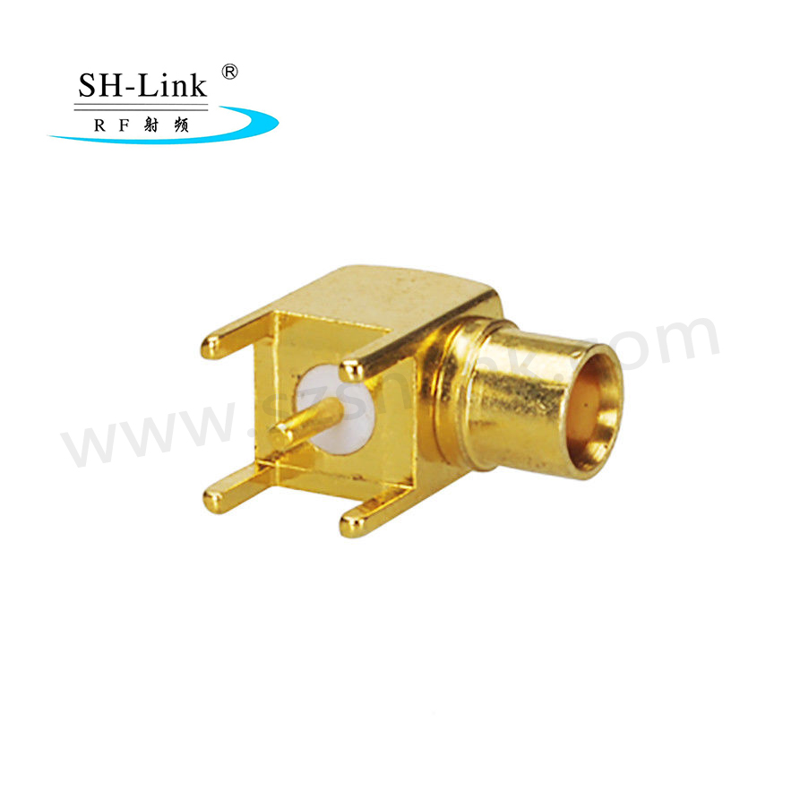 Radio frequency coaxial connector MCX female head bending four corner seat manufacturers direct (MCX-KWE)