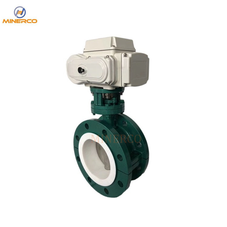 Carbon Steel Body PTFE Lining Wafer Butterfly Valve with Pneumatic Actuator