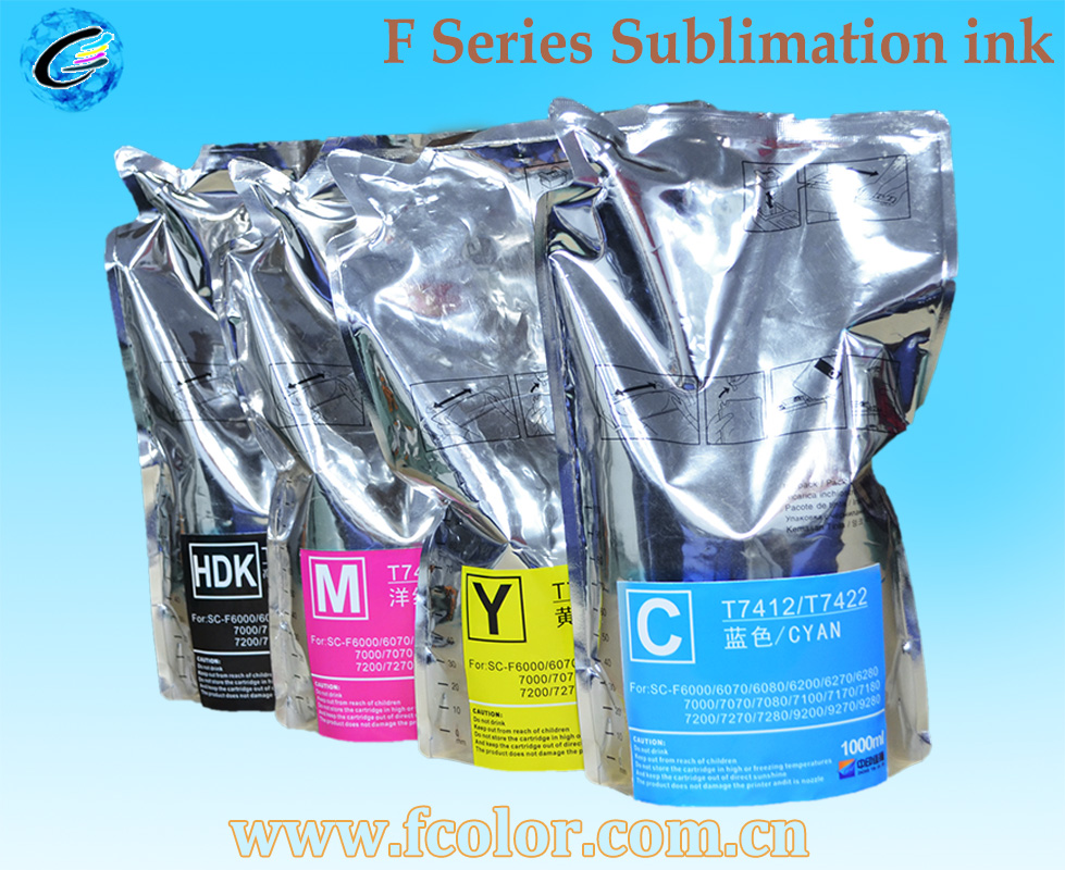 1000ML Dye Sublimation Ink Bag for Epson F6000 F6070 F7200 F7270 F9200 F9270 F9300 F9370 Printer
