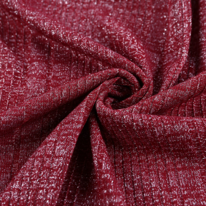 Lurex P/L/SP Rib Fabric  yarn dye rib knit  Rib Fabric & French Terry