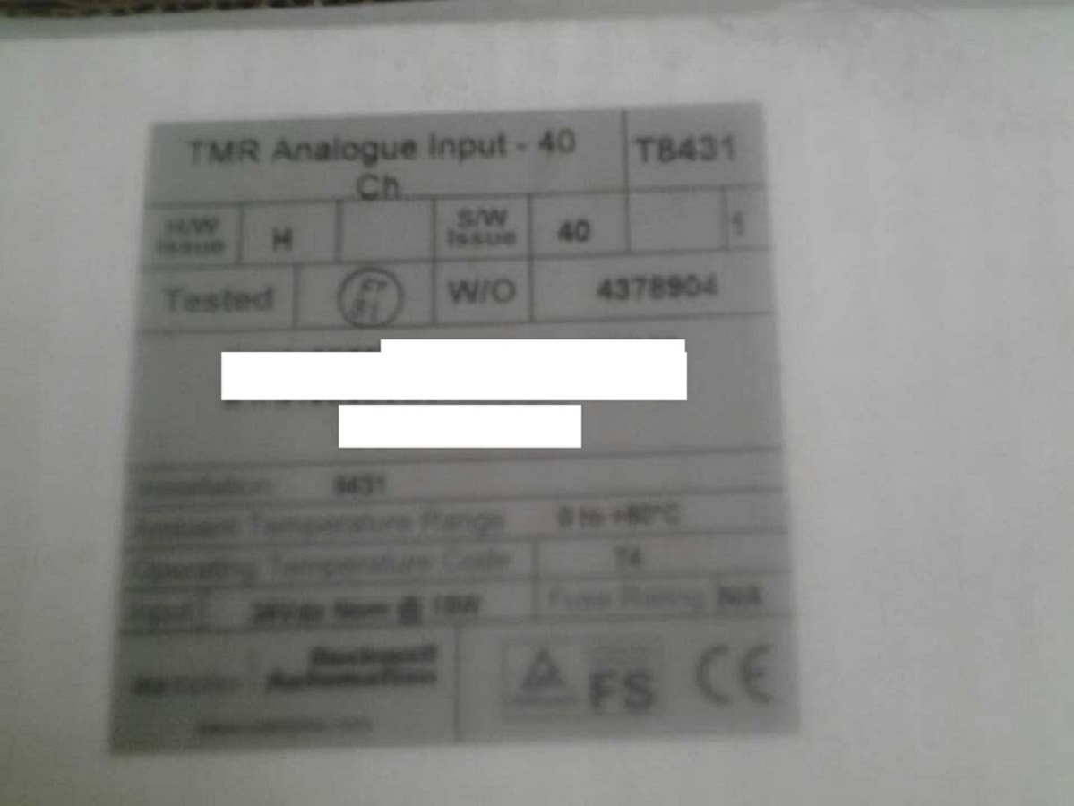 Analogue input module ICS Triplex T8431 T8431C Plantguard P8431