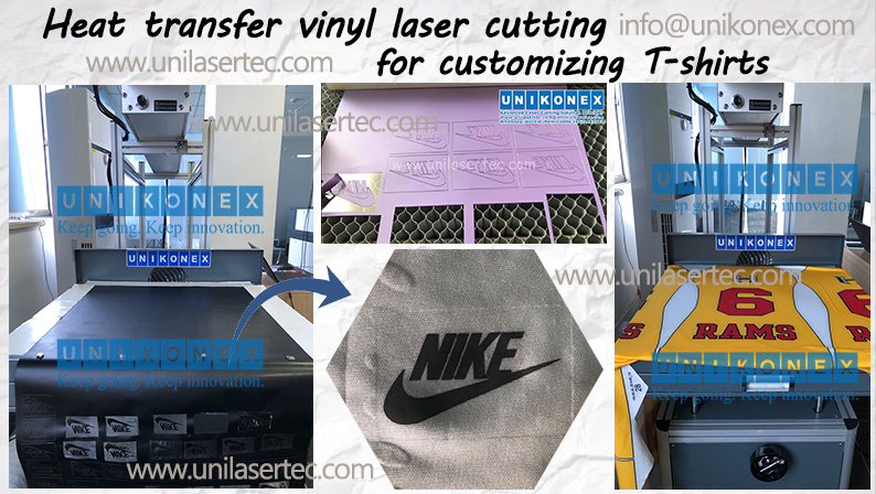 Unikonex laser cutting heat transfer vinyl for customizing T-shirt