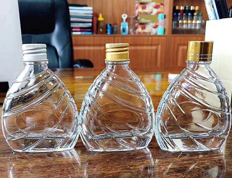Small delicate glass bottle