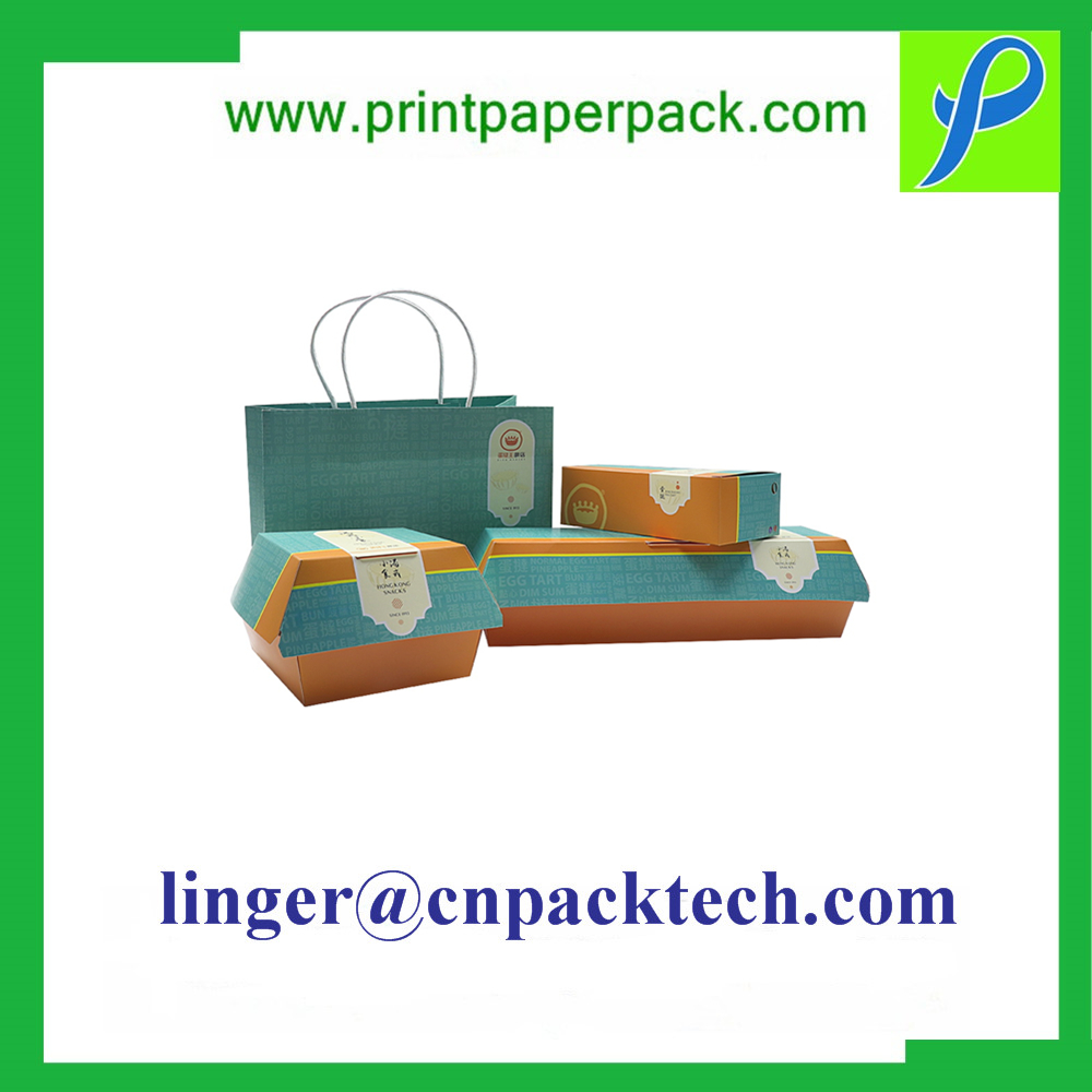 New Design Kraft Paper Box with Wristed Handle for Hamburger Fast Food