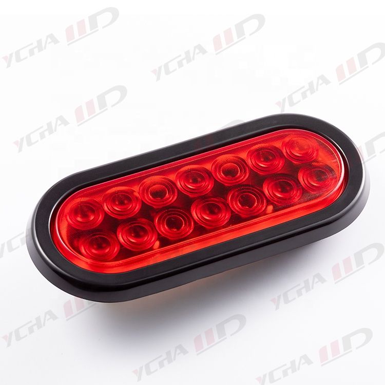 6 Inch Oval Red 10 LED Brake Stop Turn Trailer Tail Truck Lights