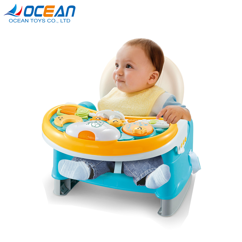 3 in 1 portable dining feeding baby table chair with music light