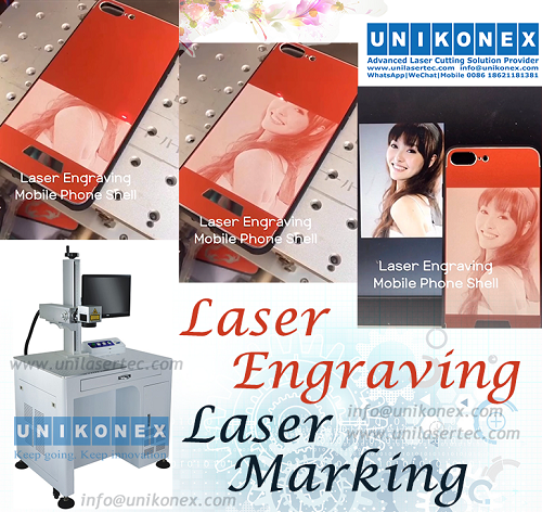 Phone laser engraving, laser marking on phone shell 