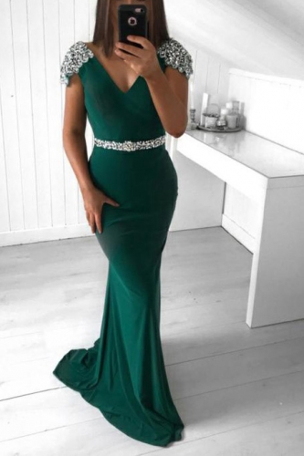 Зеленое платье на выпускной Green Mermaid Prom Dress