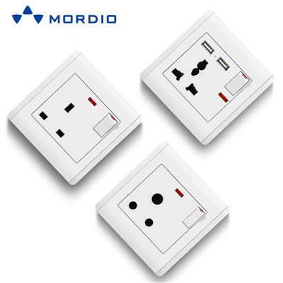 K1.21 Ghana UK Standard BRISTOL 1gang Switch Light and 5pin Multiple Sockets with 2.1A USB Outlets