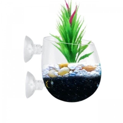Aquarium Plant Pot Glass Plant Holder 2pcs