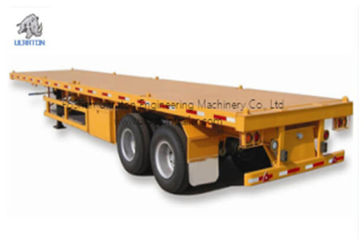 2 Axles 20ft Flatbed Container Transport Semi Truck Trailer