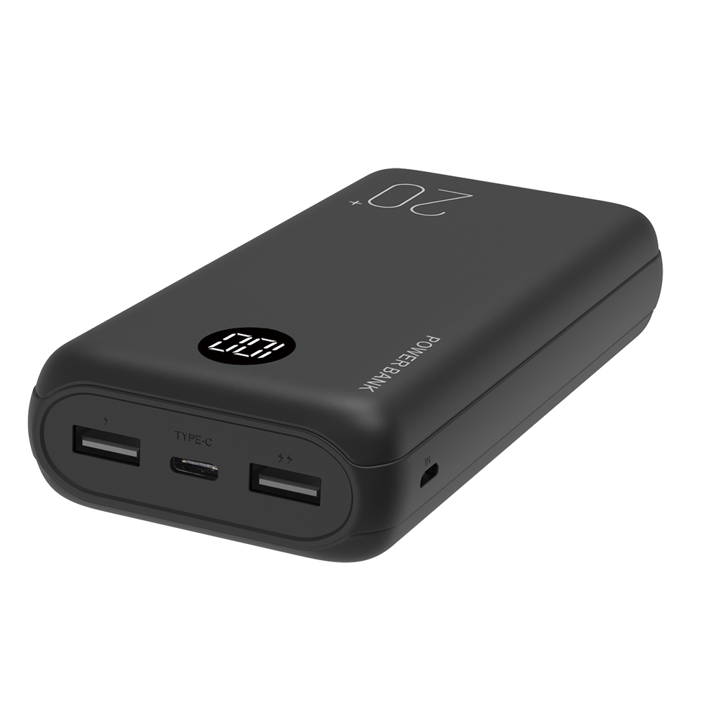 High Capacity Powerbanks 20000mah Wired Mobile Charger Power Bank 20000mah With Digital Displa