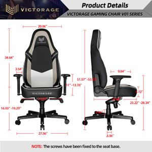 VICTORAGE PU Leather Home Seat Office Chair(Grey)