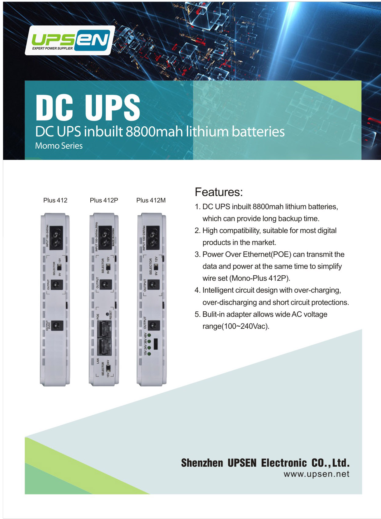 8800mAh Lithium Batteries 412/412p/ 412m Mini Online UPS