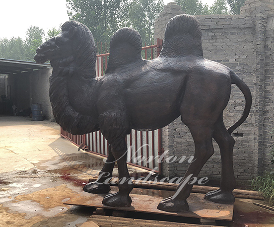 Bronze camel sculpture