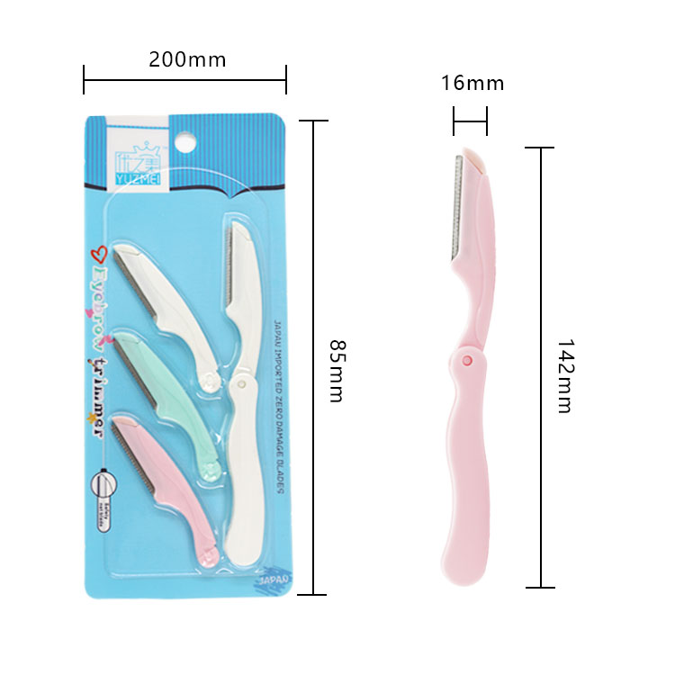 Weisheng Foldable Stainless Steel Scraping Eyebrow Remover Razor Trimmers		