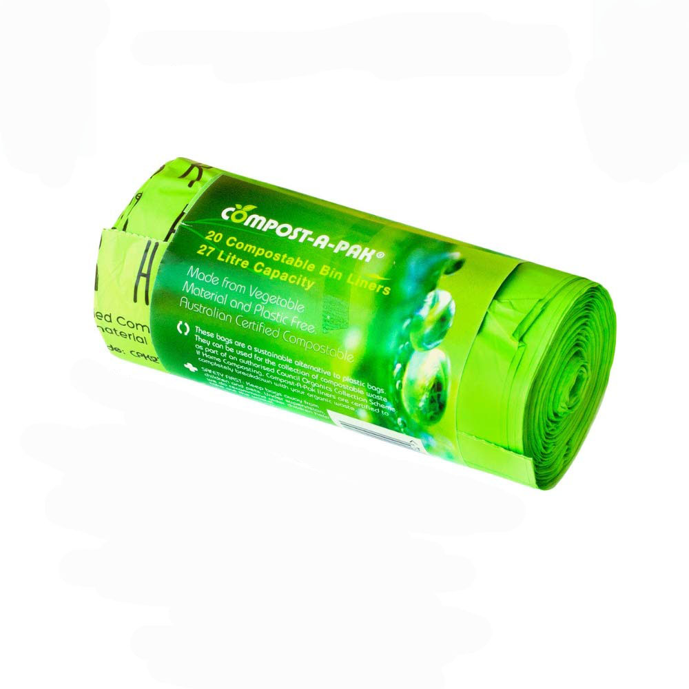 AS4736/5810 100% biodegradable compostable wavetop corn starch garbage trash bag bin liner