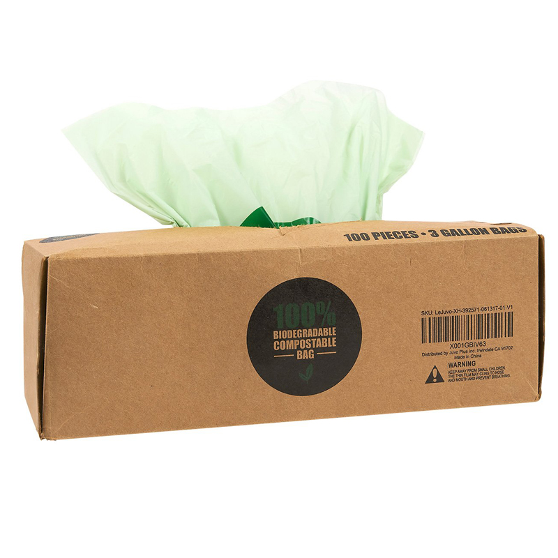 100% biodegradable cassava starch plastic grocery carry packaging manufacturer compostable shopping bags