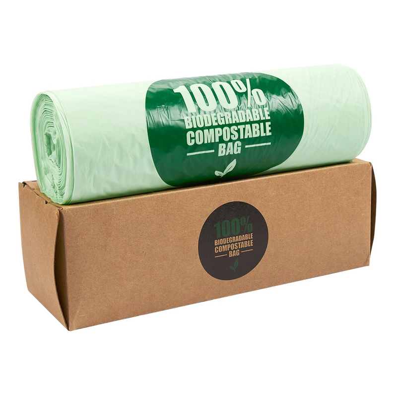 customized biodegradable bioplastic garbage bag on roll
