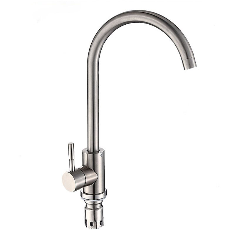 304 Stainless Steel Faucet Kitchen Faucet Hot and Cold Mixing Valve Rotary Brushed Sink Faucet