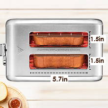 ST029 Stainless Steel Toaster w/LCD Timer 1.5 inch Extra-Wide Slots