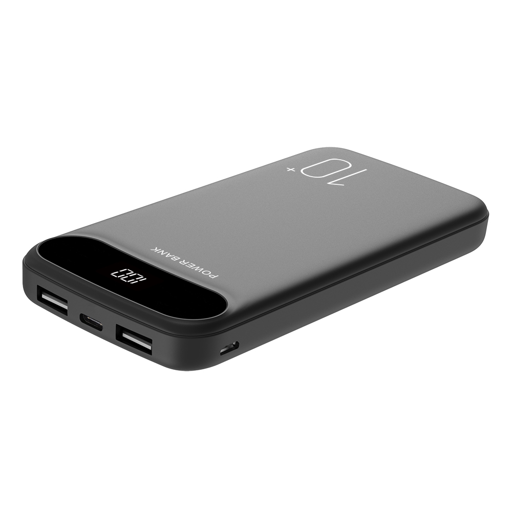 Super Slim power bank 10000mah with digital display 2 output and 2 input Portable Mobile Charger 