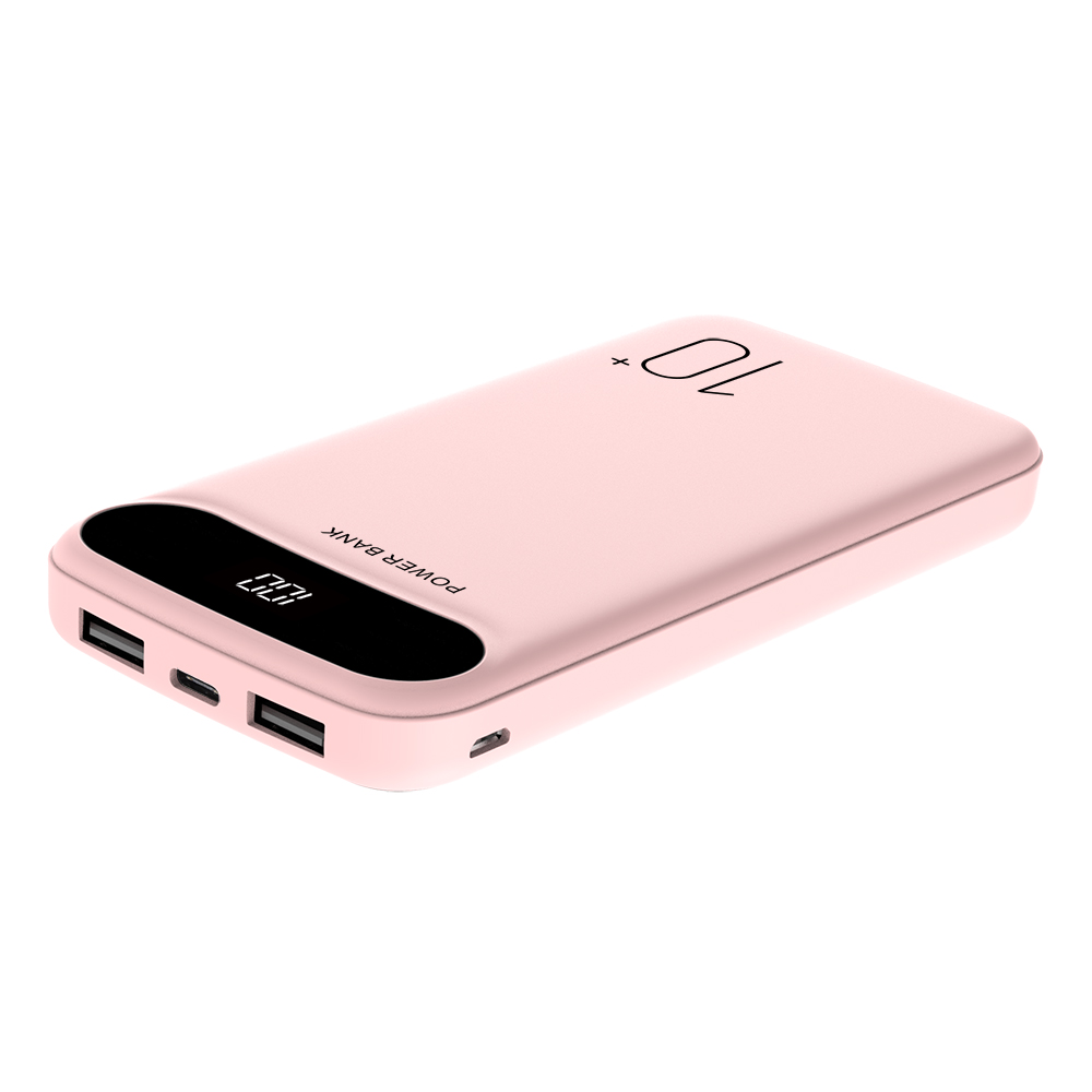 Super Slim power bank 10000mah with digital display 2 output and 2 input Portable Mobile Charger 