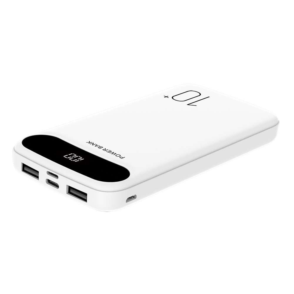 10000mAh slim power bank with digital display USB Type-C interface portable charger 