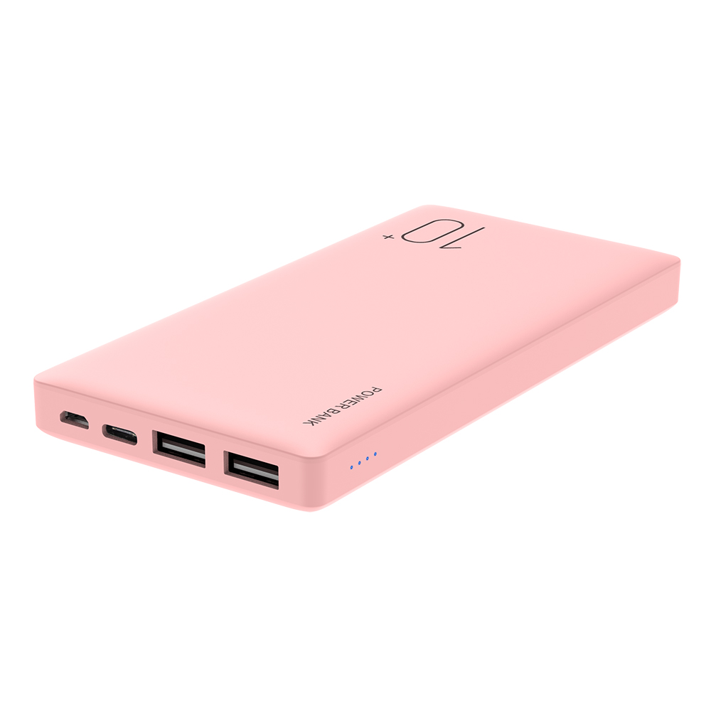 Super slim and portable mobile charger dual input and output ports power bank 10000mAh 