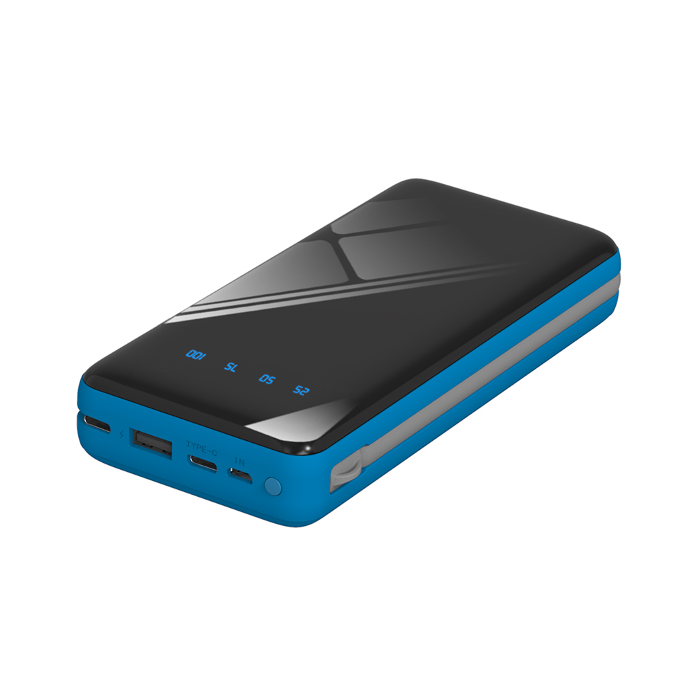 Popular High Capacity Powerbank 20000mah Build in cable with 2 output portable charger 