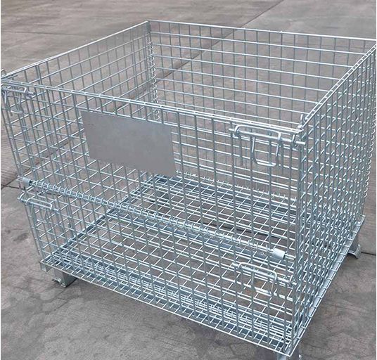 Steel Foldable Wire Mesh Container  custom Wire Container  wire containers Exporter  Steel Wire Mesh Container China