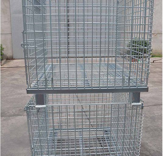Steel Foldable Wire Mesh Container  custom Wire Container  wire containers Exporter  Steel Wire Mesh Container China
