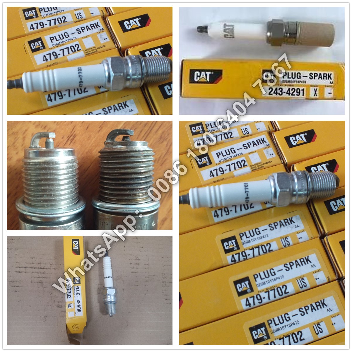 479-7702 industrial spark plug is used for Caterpillar G3500 gas engine, Caterpillar gas engine spare parts