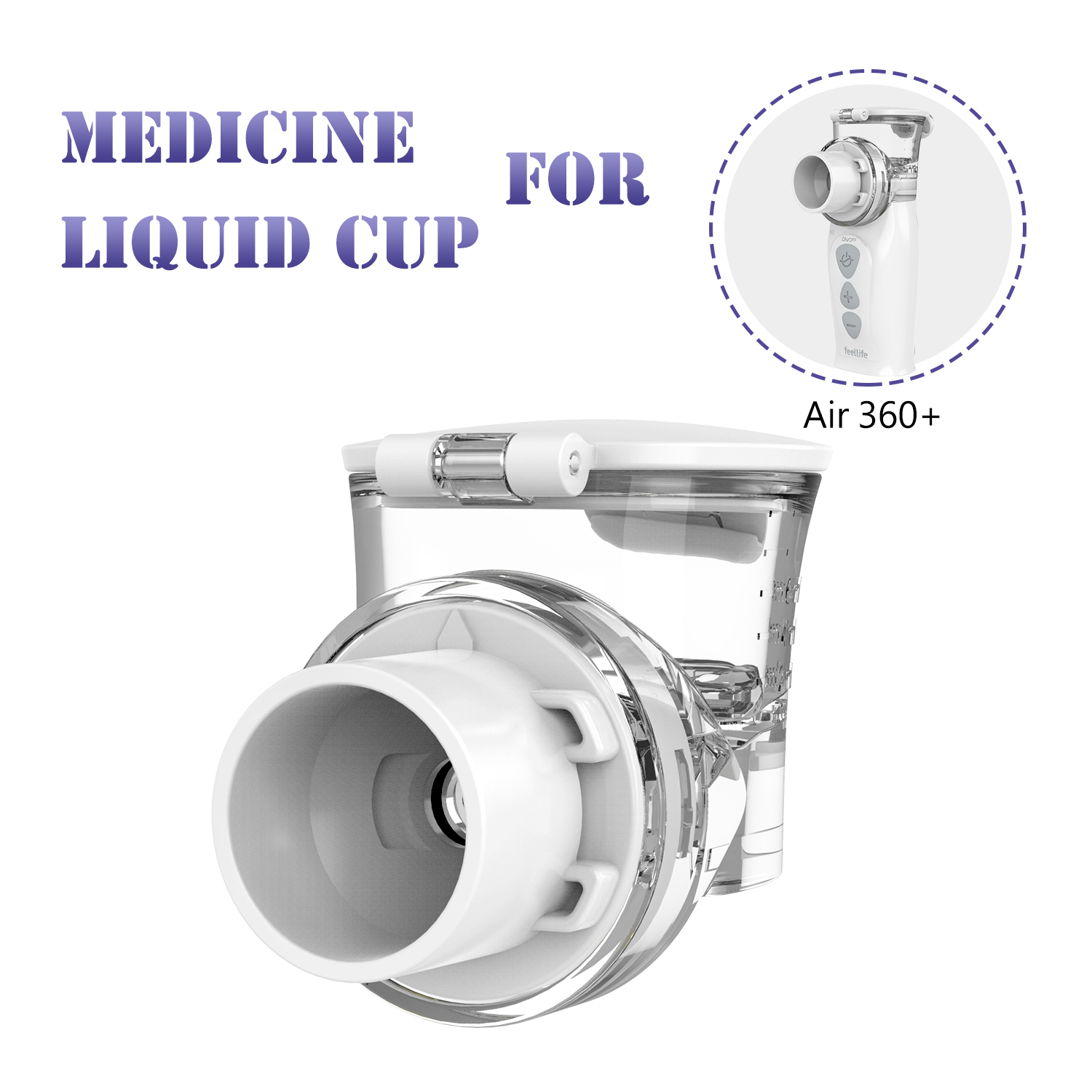 Portable Mesh Nebulizer Air 360+ Liquid Cup Medication Cup