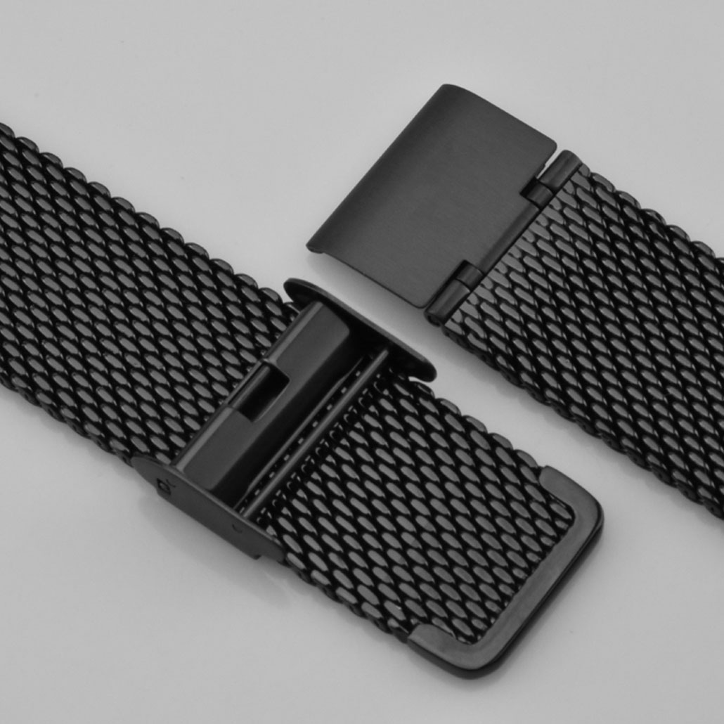 BLACK MESH BAND IN STAINLESS-STEEL MANUFACTURER