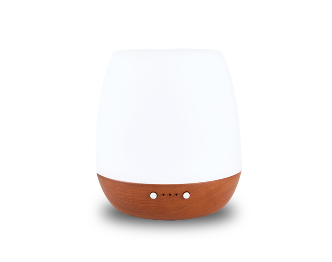Mona-Portable  Wooden Base White Electric Ultrasonic Diffuser With Light