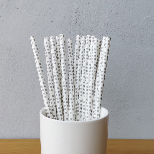 Grey Pattdern Drinking Paper Straws