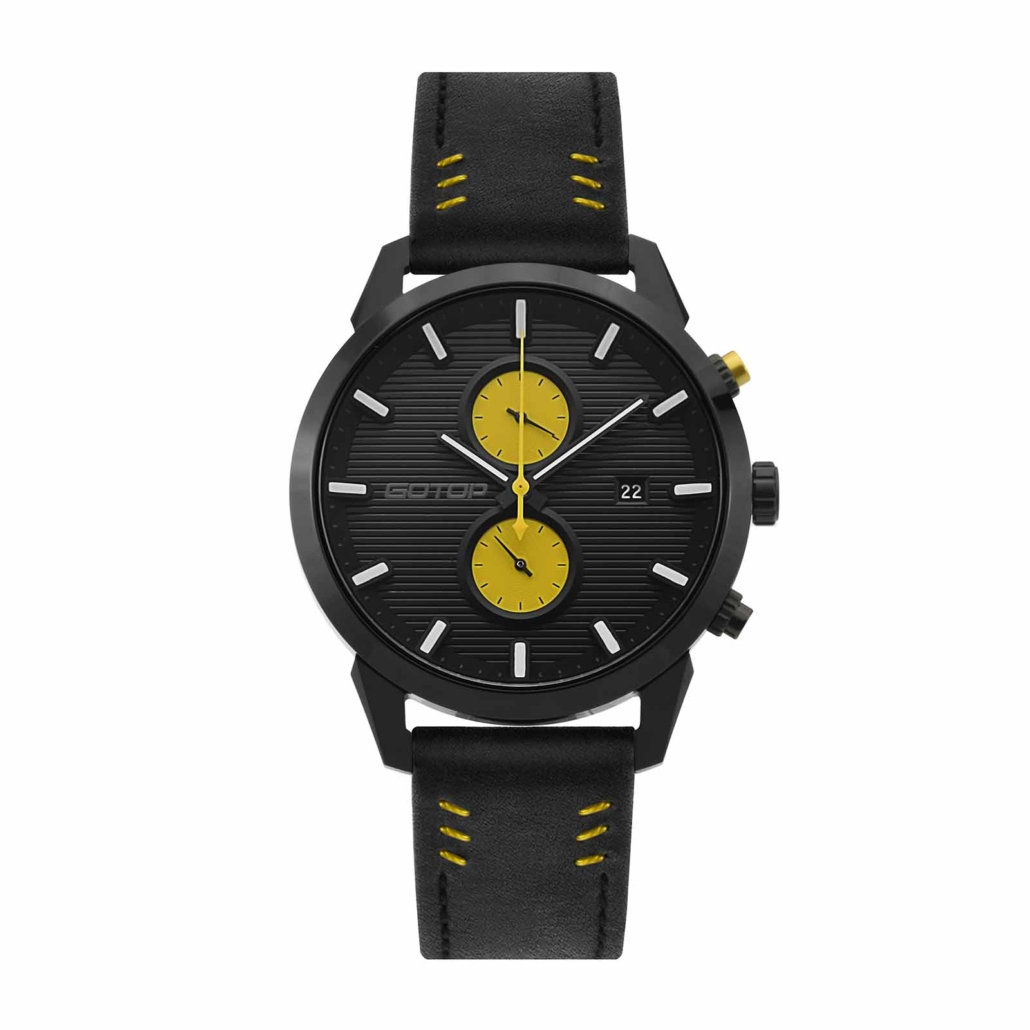 FEATURES OF SS661 GENUINE LEATHER DUAL DIAL WATCHES FOR MEN