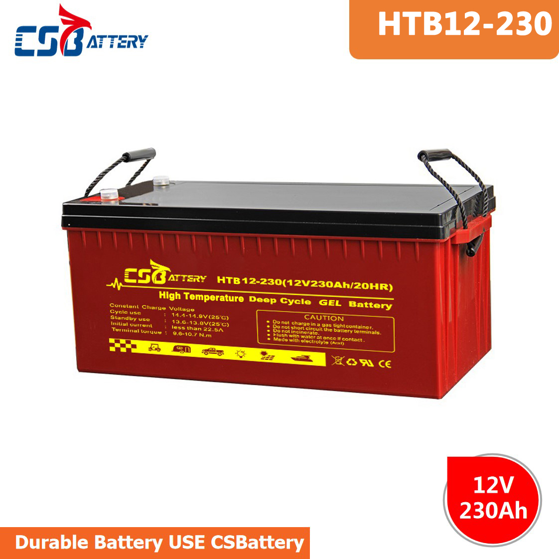 Csbattery 12V230ah Solar Storage Gel Battery for Liquid/Street-Lamp/Back-up/Adaptability/Cable-TV/Ali