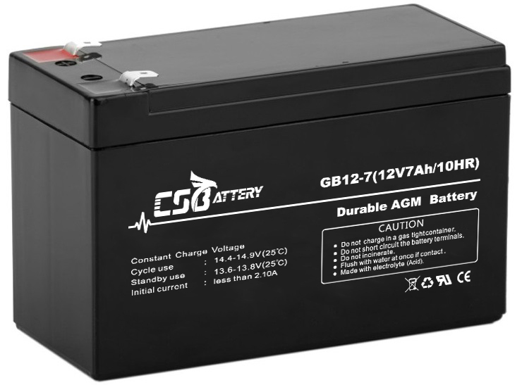 Csbattery 12V7ah Rechargeable AGM Battery for Torch/Search-Light/Electrical-Mosquito-Racket/Rectifier