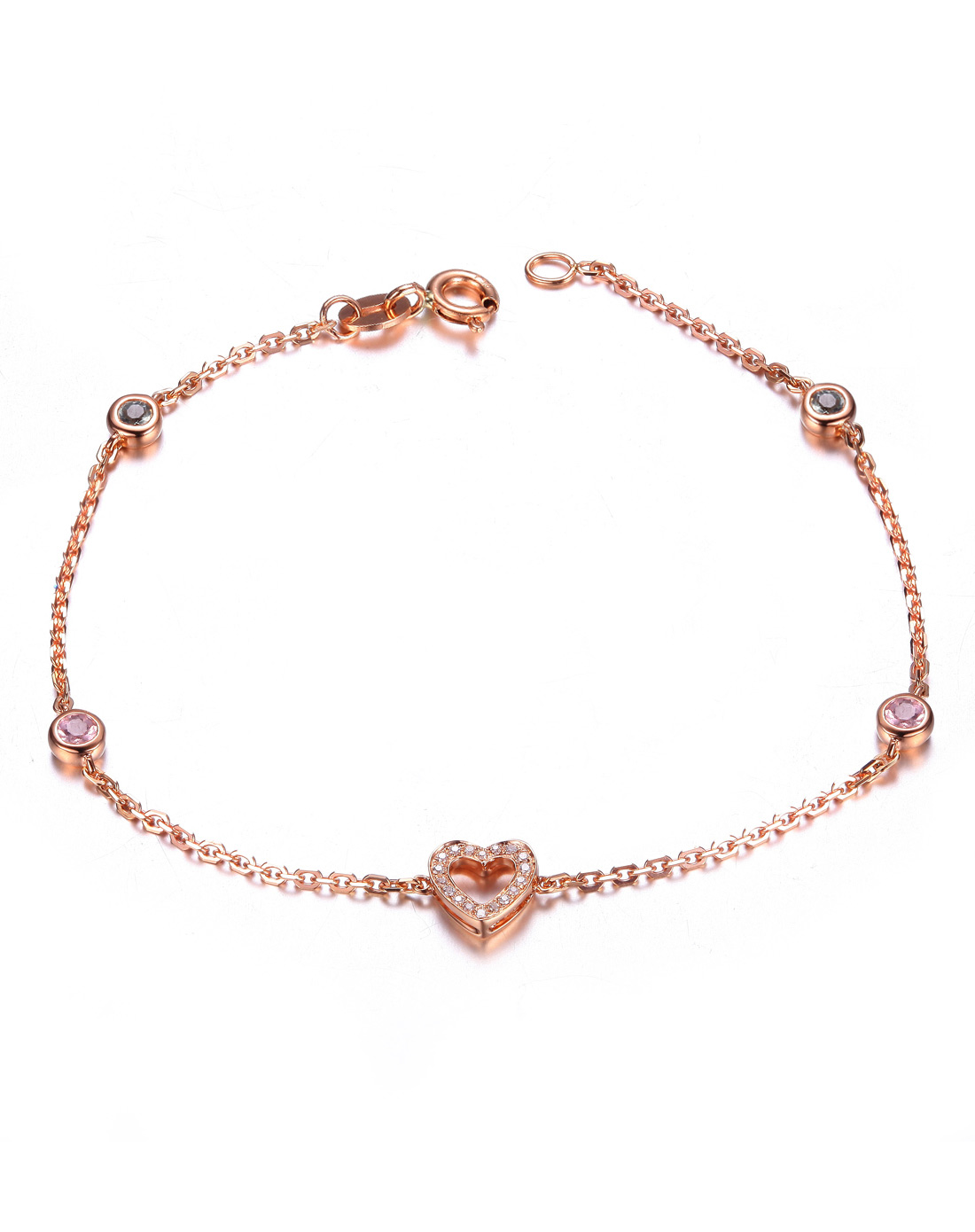 Rose gold heart-shaped bracelet 925 sterling silver bracelet Valentine's Day gift