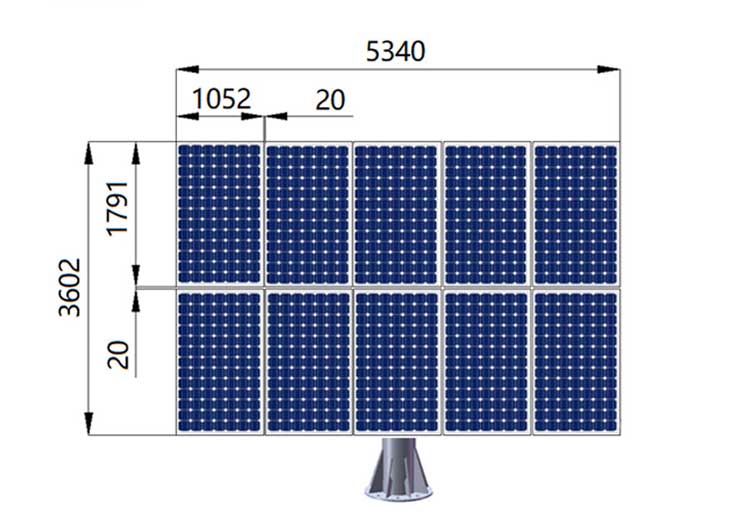 3KW dual axis tracking bracket Dual axis tracker Solar tracker Photovoltaic tracking bracket