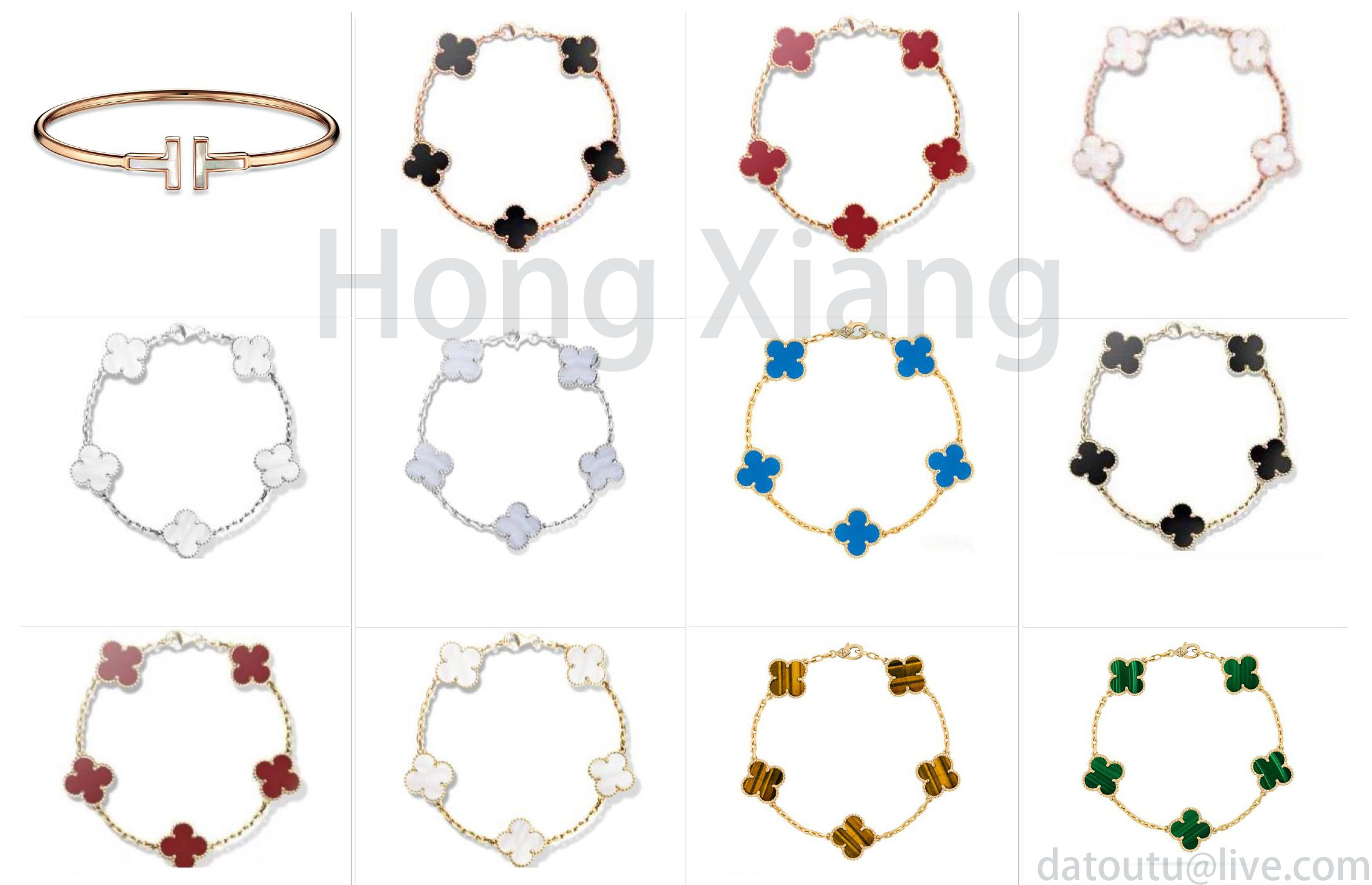 Various colors of four-leaf clover bracelets hot selling fashion bracelets