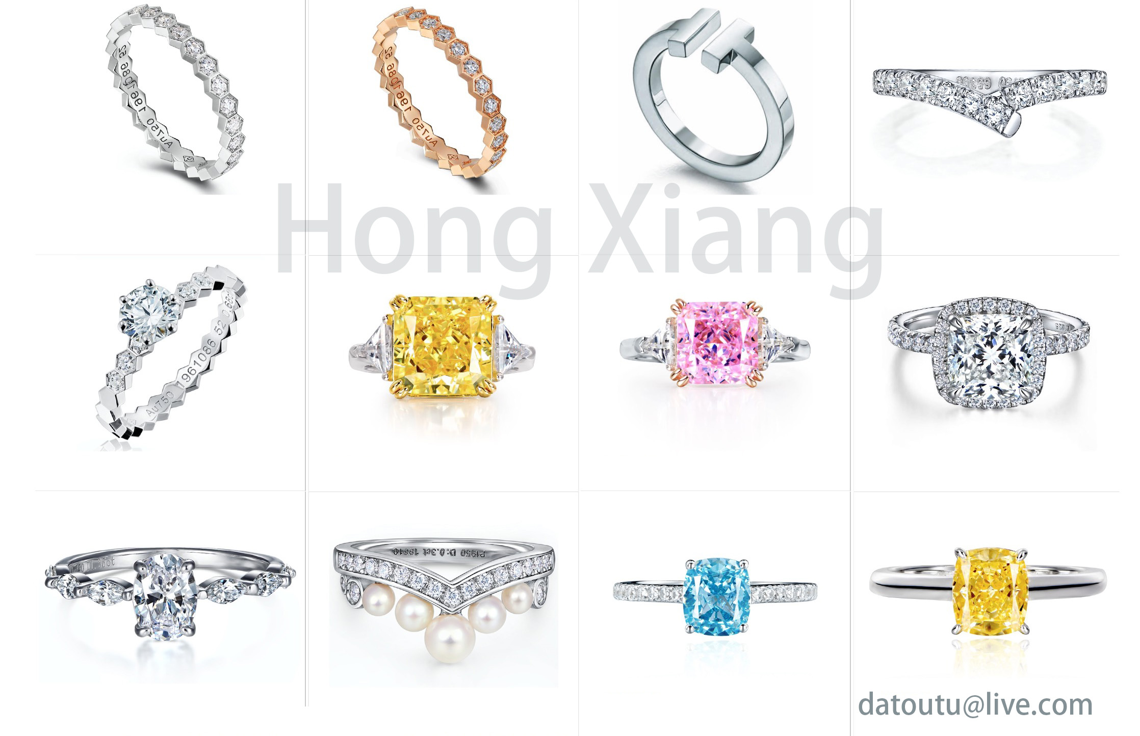 Rings with various gemstones exquisite zircon rings