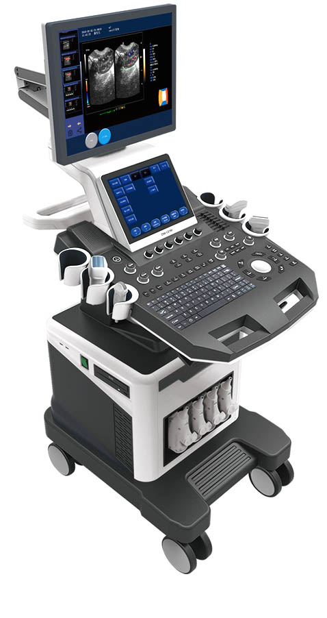 Ветеринарный диагностический ультразвуковой сканер на тележке с двумя экранами PM-V6T