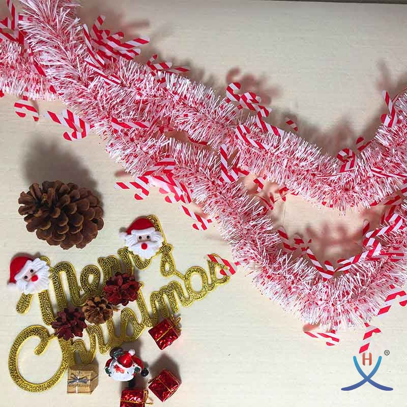 Hexing Hot Sale Christmas Crutches Tinsel Good Quality Foil Garland Gift
