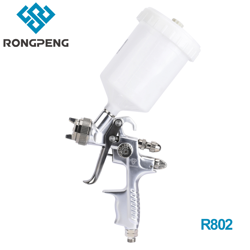 RONGPENG R802 HVLP Spay Gun Painting Gun Gravity Feed Water Based Airbrush With Bracket Holder Pneumatic Tool