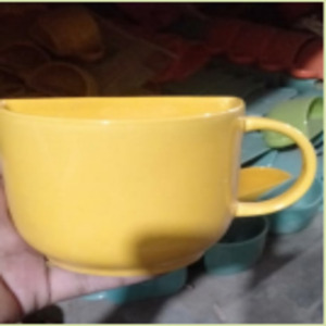 half mug ceramic, stoneware sublimation coated